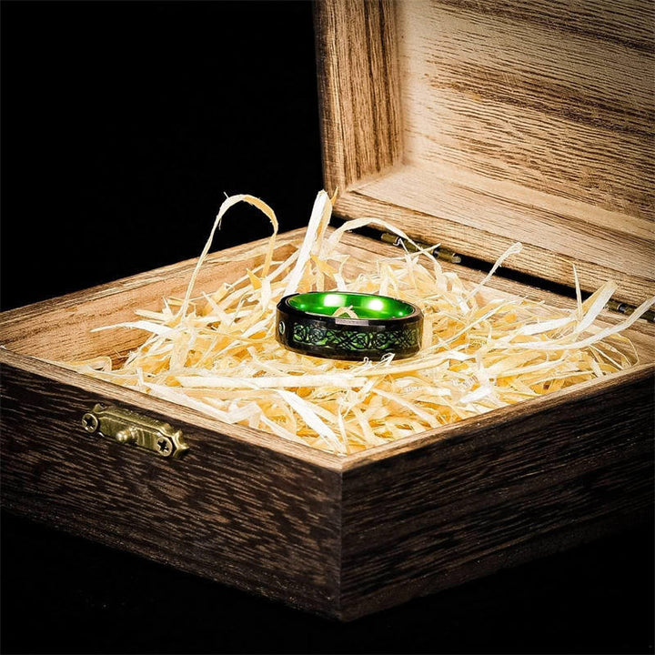 WorldNorse Viking Style Alloy Ring - Green - UK Size Z+1（US 14) - image 9